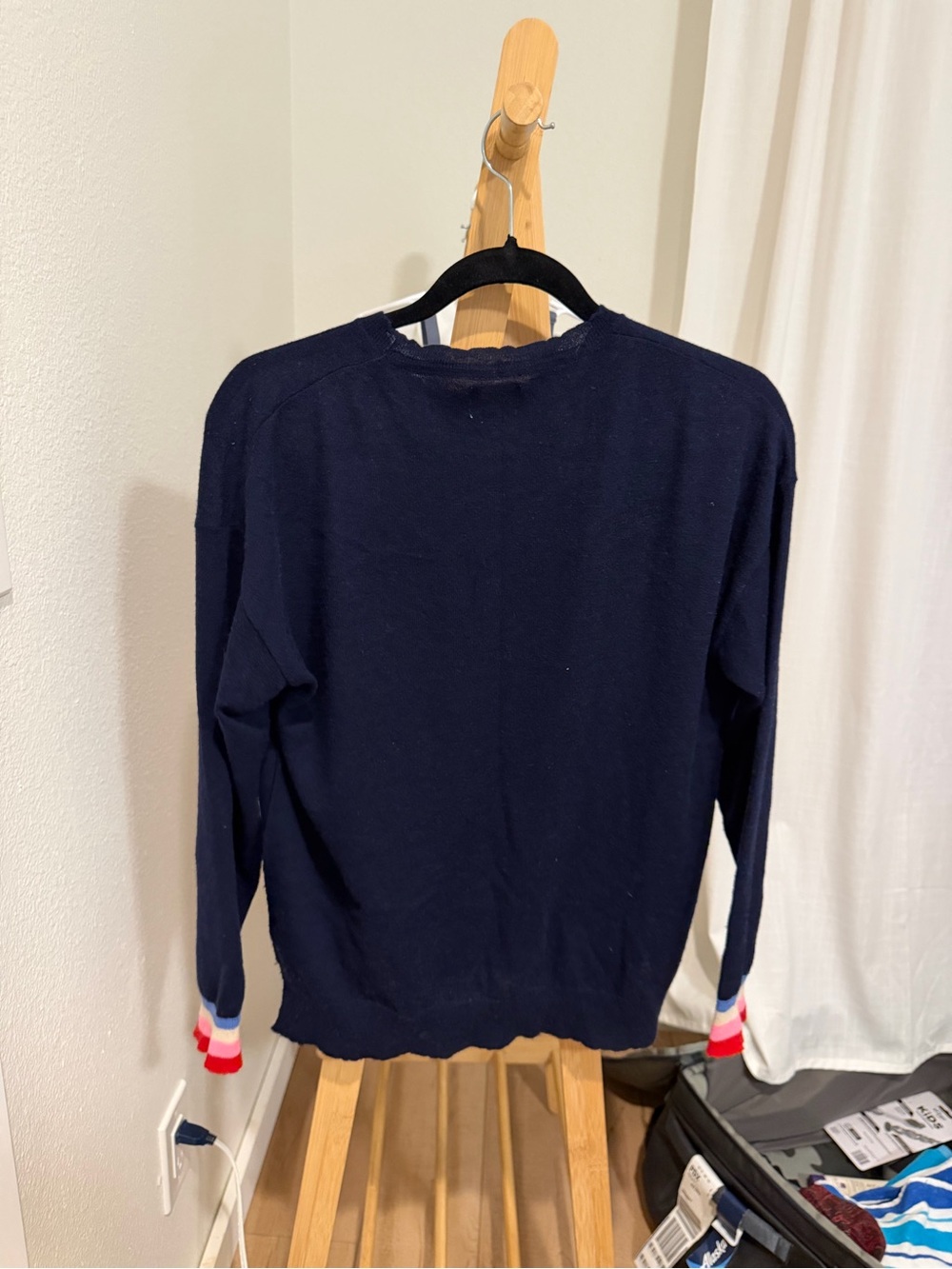 Sundry Navy Crewneck Sweater with White 'SEA SALT SUN' Graphic - Picture 7 of 7
